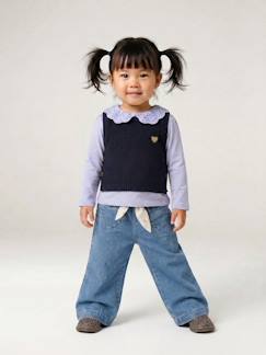 -Wijde babyjeans met knoopriem