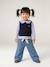 Wijde babyjeans met knoopriem ongewassen denim+stone - vertbaudet enfant 