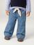 Wijde babyjeans met knoopriem ongewassen denim+stone - vertbaudet enfant 