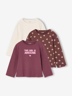 -Set van 3 BASICS meisjesshirts met lange mouwen