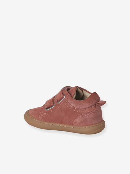 Zachte lederen baby-slofjes voor de eerste stapjes beige, bedrukt+blauw, bedrukt+brons+goud+groen, bedrukt+oudroze+roze (poederkleur)+roze, bedrukt+rozen+turquoiseblauw+veel roze+zachtpaars - vertbaudet enfant 
