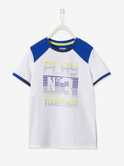 Jongens-T-shirt, poloshirt, souspull-T-shirt-Tweekleurig sport T-shirt voor jongens van technisch materiaal met pixeleffect