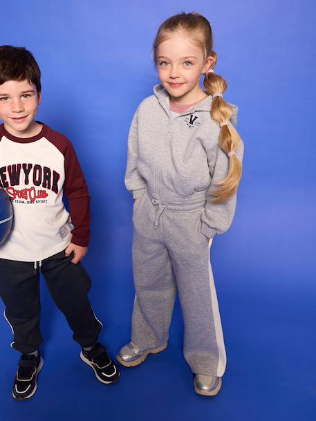 Meisjessweatvest met capuchon gemêleerd grijs - vertbaudet enfant 