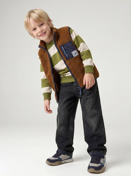 Sherpa bodywarmer jongen ecru+karamel - vertbaudet enfant 