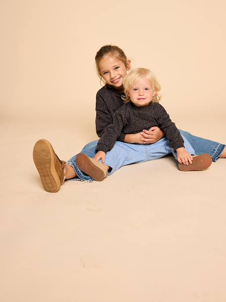 Meisjessweater met luipaardprint capsulecollectie moeder-dochter ENVIE DE FRAISE beige+donkergrijs - vertbaudet enfant 