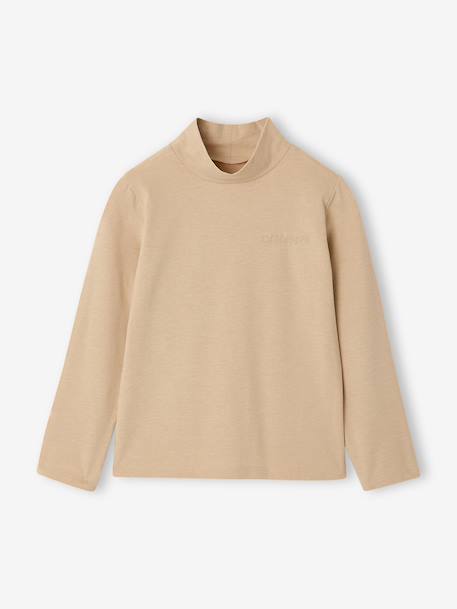 Set van 3 T-shirts BASICS met opstaande kraag voor meisjes rozenhout+zachtpaars - vertbaudet enfant 