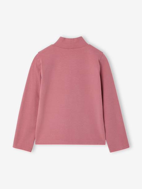 Set van 3 T-shirts BASICS met opstaande kraag voor meisjes rozenhout+zachtpaars - vertbaudet enfant 