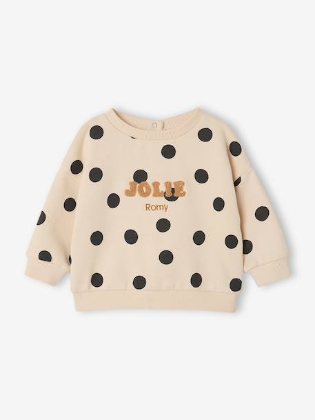 Personaliseerbare sweater + legging + haarband babymeisje antraciet+beige (poederkleur)+marineblauw - vertbaudet enfant 