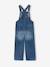 Wijde salopet van jeans voor meisjes denimgrijs+middenblauw+stone+zwart denim - vertbaudet enfant 