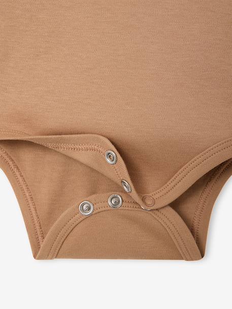 Set van 2 babyrompertjes met lange mouwen cappuccino+lichtroze+saliegroen - vertbaudet enfant 
