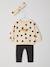 Personaliseerbare sweater + legging + haarband babymeisje antraciet+beige (poederkleur)+marineblauw - vertbaudet enfant 