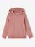 sweater met rits met capuchon voor meisjes marineblauw+oudroze - vertbaudet enfant 