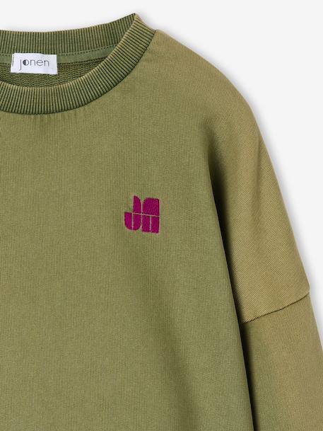 Sweater voor meisjes olijf - vertbaudet enfant 