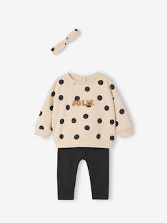 - Personaliseerbare sweater + legging + haarband babymeisje