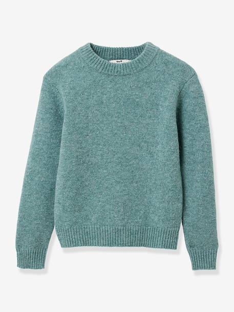 Trui voor jongens van hoofdzakelijk wol CYRILLUS blauw+groen - vertbaudet enfant 