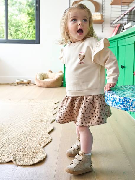 2-in-1 babyjurk met lange mouwen vanille - vertbaudet enfant 
