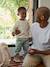 Babyjongens T-shirt met lange mouwen grijsblauw+vanille - vertbaudet enfant 