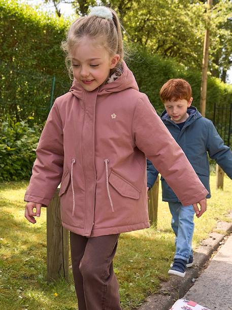 3-in-1 parka voor meisjes marineblauw+rouge - vertbaudet enfant 