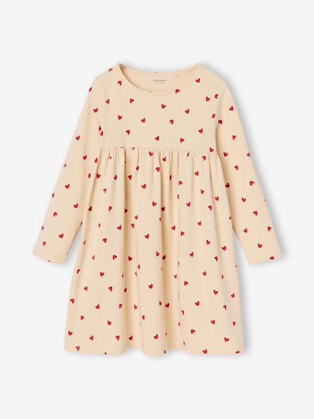 Set met vest en bloemenjurk meisje groengrijs+kameel+lichtgeel+marineblauw - vertbaudet enfant 