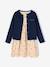 Set met vest en bloemenjurk meisje groengrijs+kameel+lichtgeel+marineblauw - vertbaudet enfant 