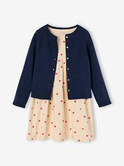 -Set met vest en bloemenjurk meisje