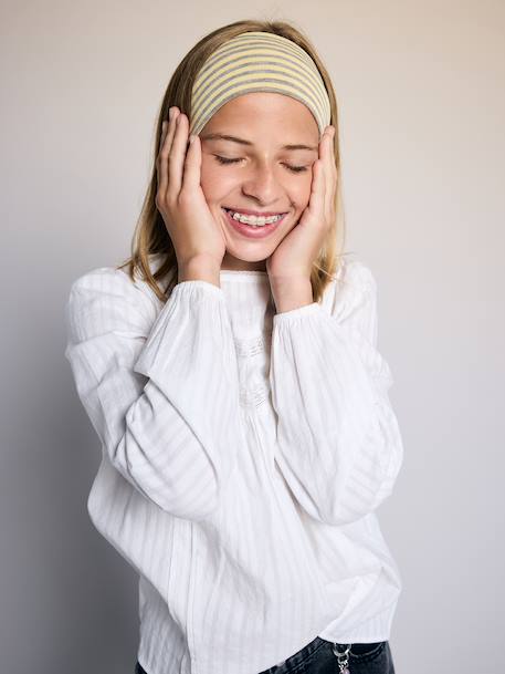 Blouse voor meisjes ecru - vertbaudet enfant 
