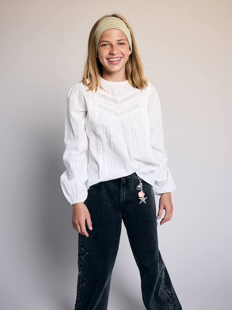 Blouse voor meisjes ecru - vertbaudet enfant 