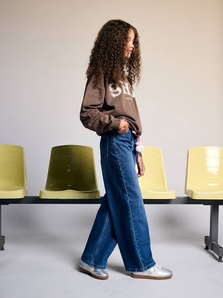 Losse jeans voor meisjes JONEN denimgrijs+donkerblauw+middenblauw - vertbaudet enfant 