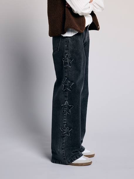 Wijde meisjesjeans denimgrijs - vertbaudet enfant 