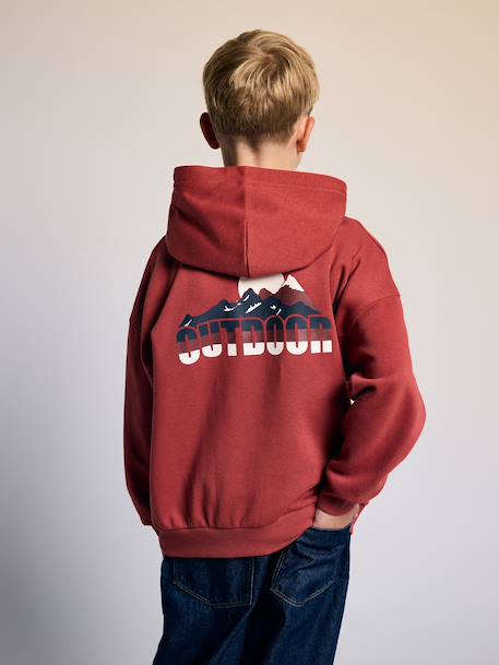 Hoodie JONEN voor jongens terracottategel - vertbaudet enfant 