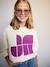 Sweater met print voor meisjes ecru+oudroze - vertbaudet enfant 