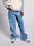 Wijde broek denim voor meisjes denimgrijs+lichtblauw+middenblauw - vertbaudet enfant 
