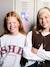 Meisjessweater met print chocoladebruin+grijs - vertbaudet enfant 
