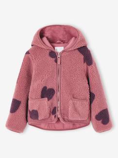 -Sherpa vest met capuchon en bloemenprint voor meisjes