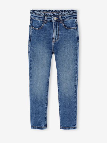 Slim jeans voor meisjes lichtblauw+middenblauw - vertbaudet enfant 
