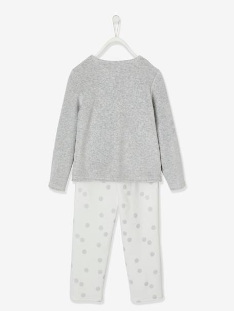 Fluwelen pyjama 'kattenmasker' meisje grijs - vertbaudet enfant 