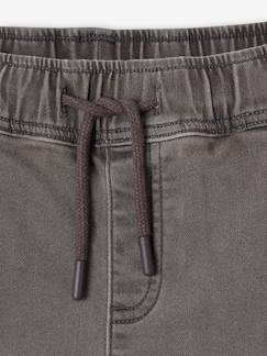 -Makkelijk aan te trekken jongensbroek van molton met denim-effect