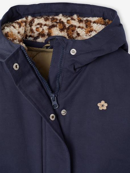 3-in-1 parka voor meisjes marineblauw+rouge - vertbaudet enfant 