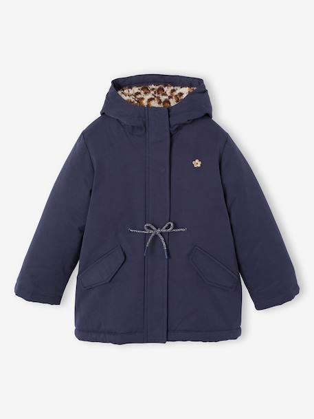 3-in-1 parka voor meisjes marineblauw+rouge - vertbaudet enfant 