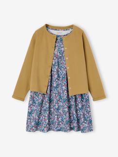 -Set met vest en bloemenjurk meisje