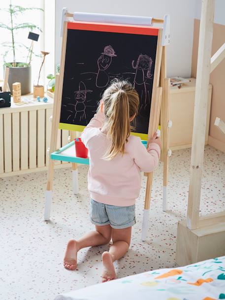 Vouwbaar bord, in 3 hoogtes verstelbaar meerkleurig+Roze+wit - vertbaudet enfant 