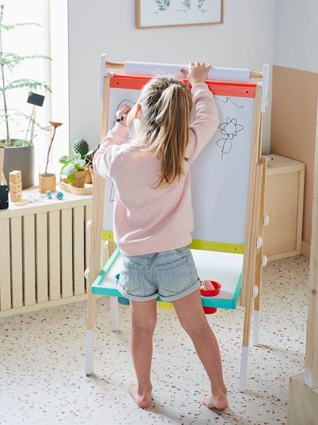 Vouwbaar bord, in 3 hoogtes verstelbaar meerkleurig+Roze+wit - vertbaudet enfant 