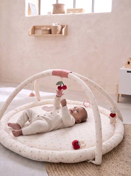 Meegroei speelmat met bogen en rand BABYLON beige+rood+sinaasappel+wit - vertbaudet enfant 