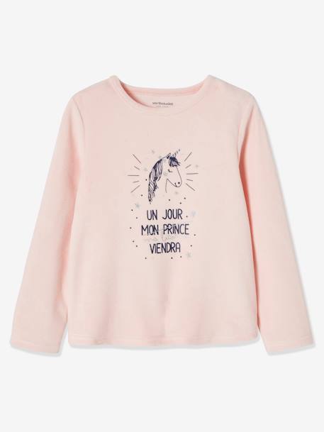 Set van 2 fluwelen meisjespyjama's 'eenhoorn' roze - vertbaudet enfant 