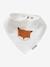 Set met 3 slabbetjes van katoengaas beige, bedrukt+ecru+grijsblauw+lichtroze+saliegroen+set groene panda+set vos+touw+veel beige+WIT - vertbaudet enfant 