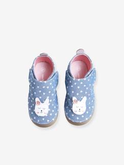 Schoenen-Baby schoenen 17-26-Slofjes-Slofjes met klittenband van chambray voor baby's