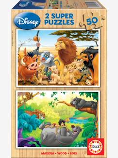 Speelgoed-Educatief speelgoed-Set met 2 houten puzzels Disney® Animal Friends Leeuwenkoning + Het jungleboek EDUCA