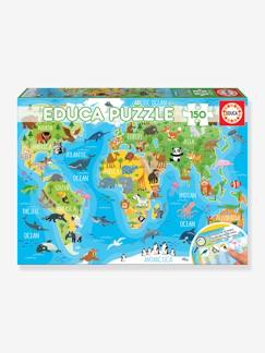 Puzzel van 150 stukjes Wereldkaart dieren EDUCA  - vertbaudet enfant