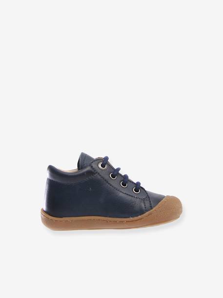 Laarsjes voor jongensbaby Cocoon NATURINO® 1e stapjes cognac+marineblauw - vertbaudet enfant 