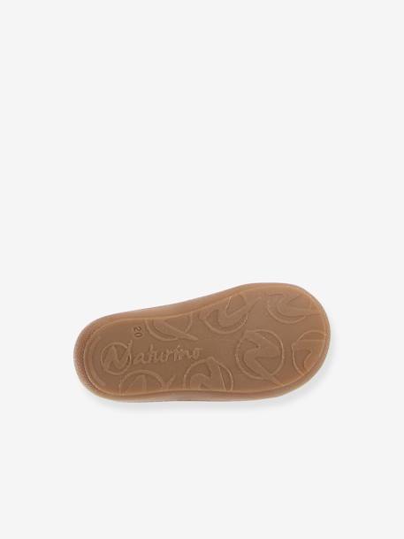 Laarsjes voor jongensbaby Cocoon NATURINO® 1e stapjes cognac+marineblauw - vertbaudet enfant 